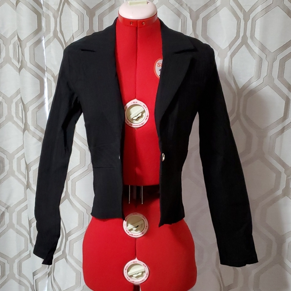 Black stretch blazer with rivets